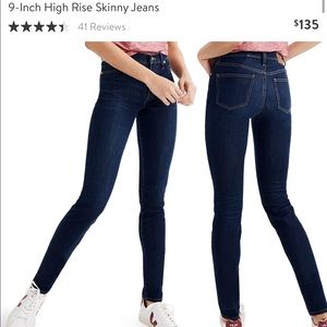 Madewell 9” high rise skinny jeans inlarkspur wash